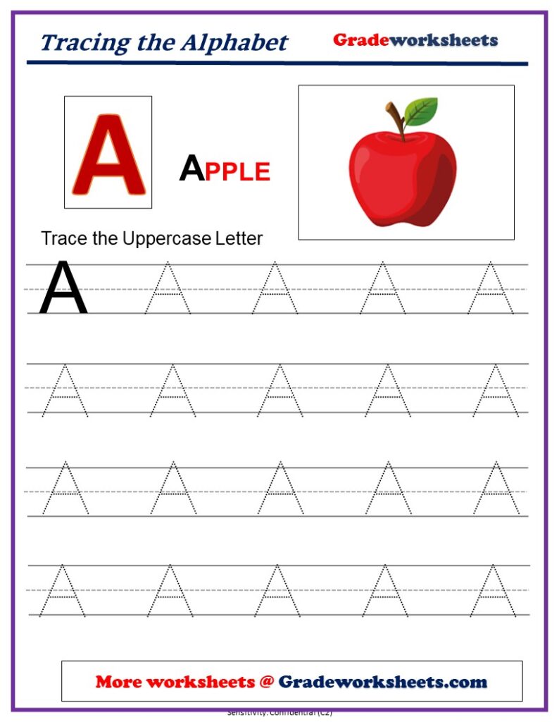 Alphabet-A-Tracing Worksheet 