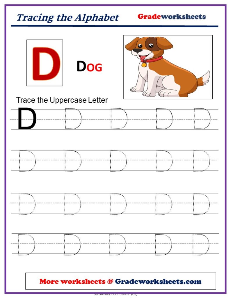 Alphabet-D-Tracing Worksheet 