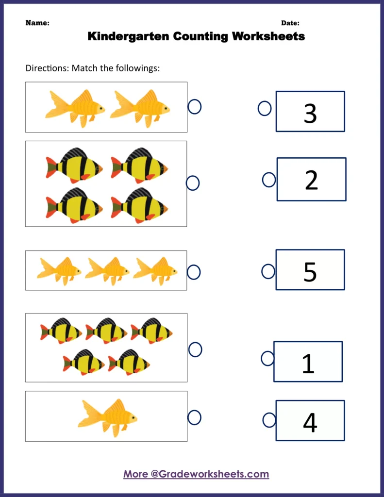 Free Kindergarten Counting Worksheets – Gradeworksheets.com