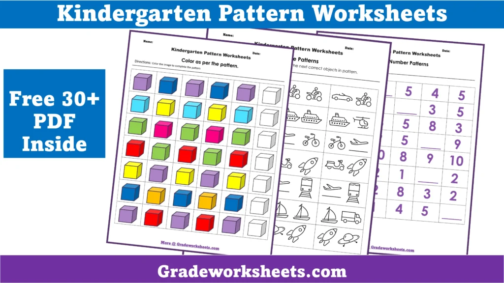 Free Kindergarten Pattern Worksheets